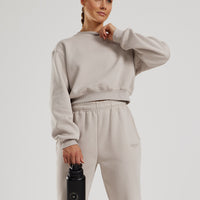 Comfort Cropped Crew Neck | Stone