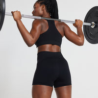 Power Seamless High Neck Bra | Black