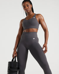 Power Seamless Sports Bra | Graphite