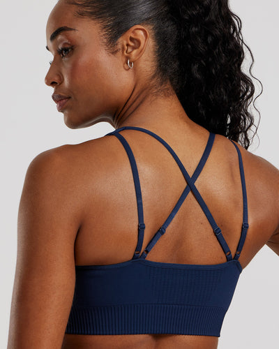 Power Seamless Adjustable Sports Bra | Sapphire Blue
