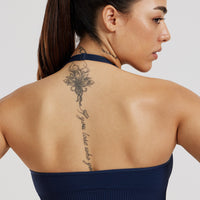 Power Seamless Halter Neck Bra | Sapphire Blue