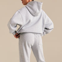 Comfort Oversized Sports Club Hoodie | Silver Grey Marl