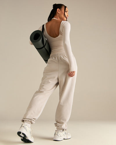 Smooth Contour Long Sleeve Reversible T-Shirt | Stone