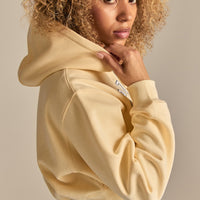 Comfort Cropped Sports Club Hoodie | Buttercup
