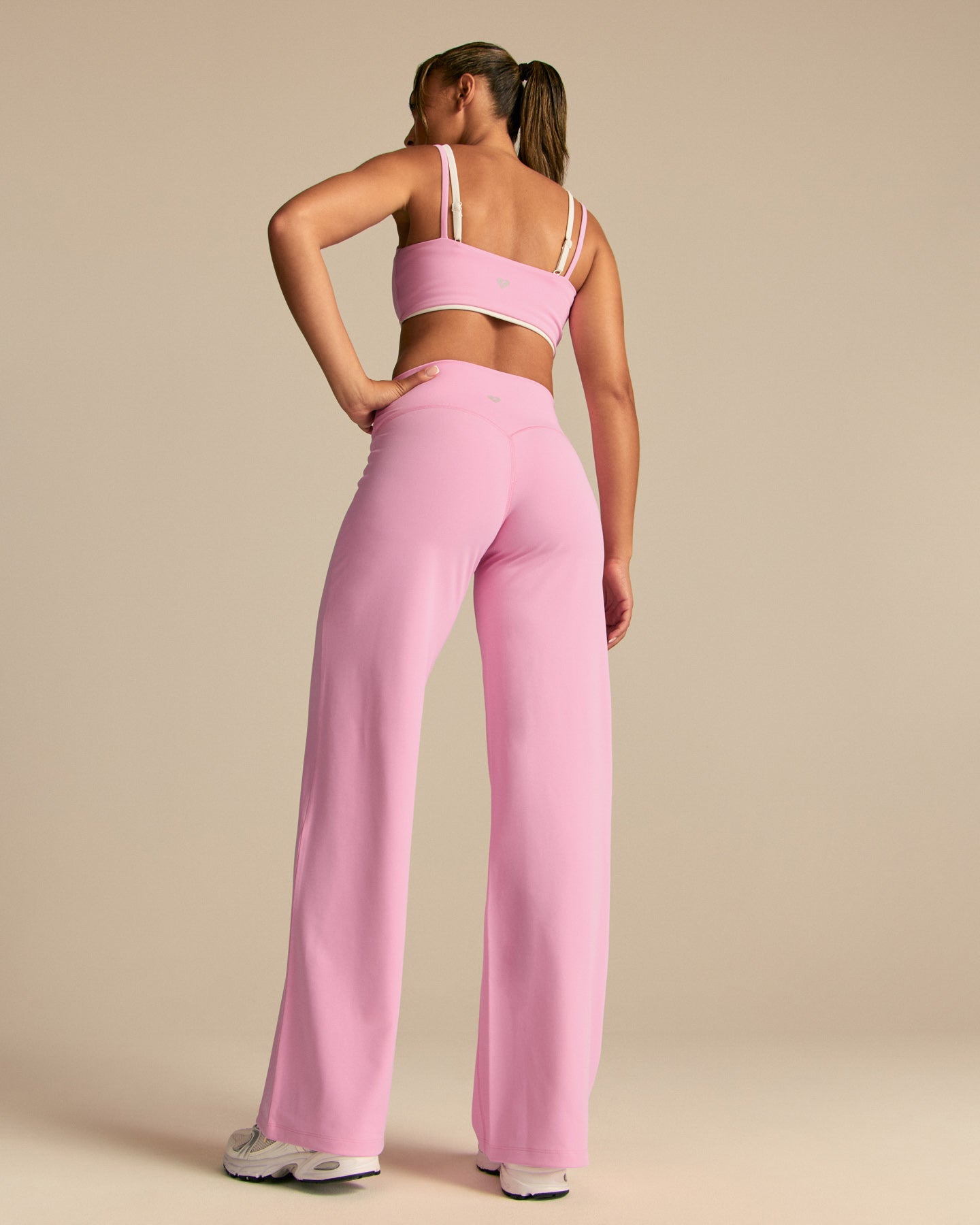 Essential Wrap High Waist Straight Leg Pants | Candy Pink (2/6)