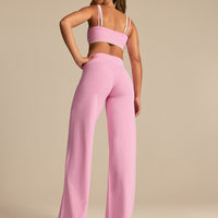 Essential Wrap High Waist Straight Leg Pants | Candy Pink (2/6)