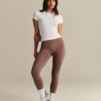 Smooth Contour Midi Short Sleeve T-Shirt | White