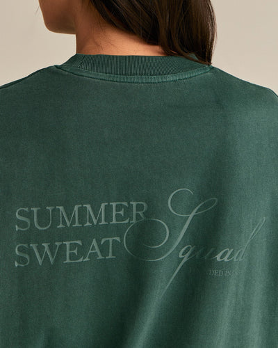 Comfort Summer Sweat Squad Graphic T-Shirt | Vintage Emerald