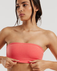 Define 2.0 Seamless Bandeau Bra | Sunlit Coral