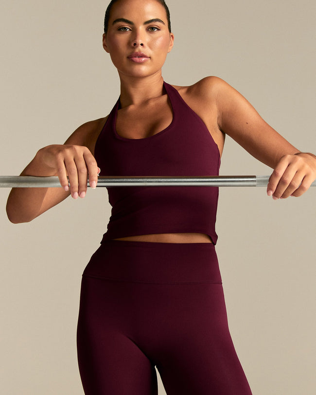 Essential Halter Tank | Merlot