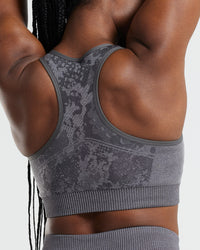 Evolution Seamless High Neck Bra | Graphite