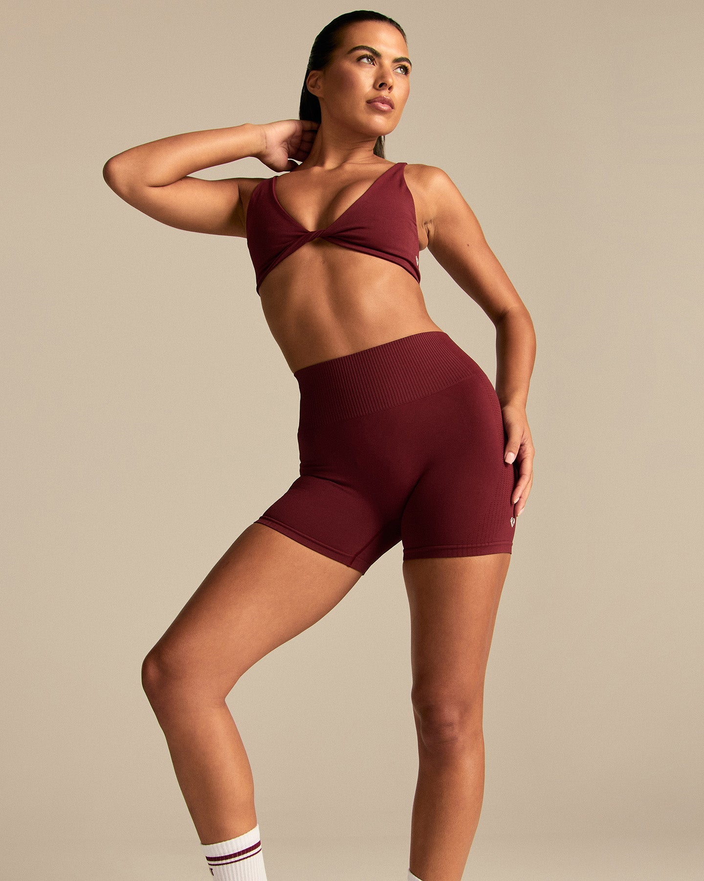 Power Enhanced High Waist Shorts | Oxford Red