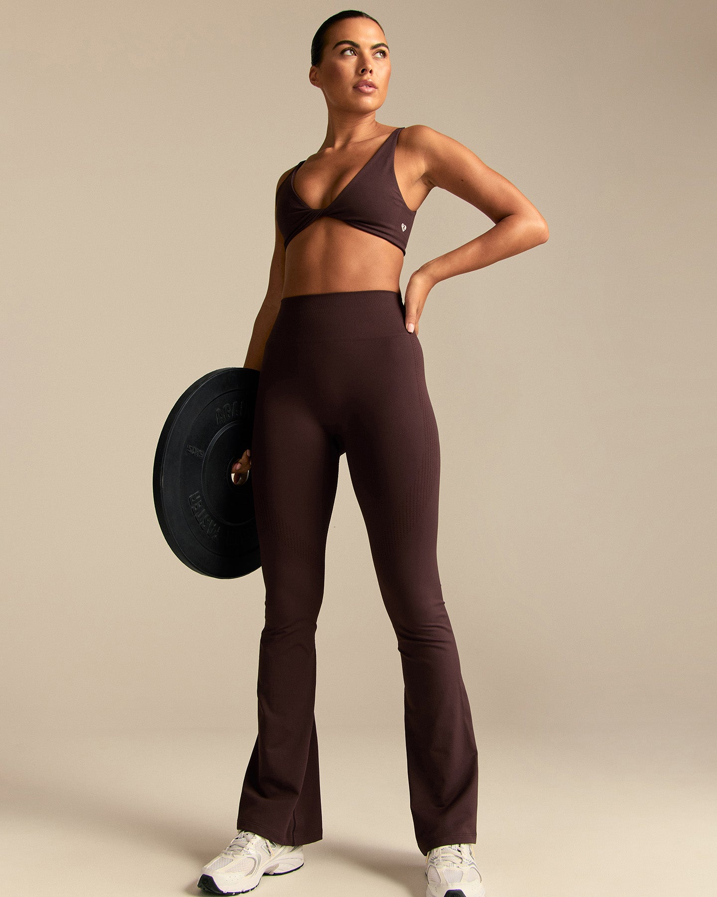 Power High Waist Flared Leggings | Cafe Noir