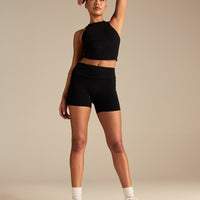 Cotton Contour Racer Tank | Black