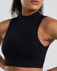 Motion Seamless 1/4 Zip Tank | Black