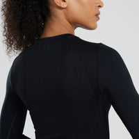 Motion Seamless Long Sleeve Midi Top | Black
