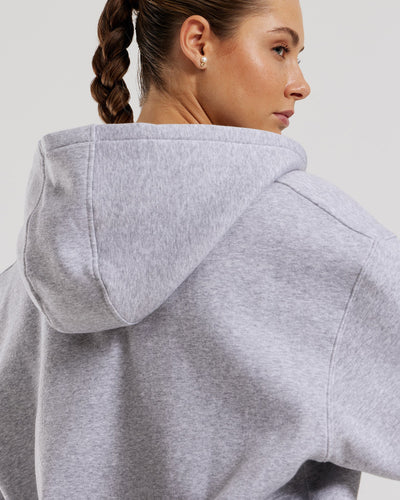Comfort Oversized Zip-Up Hoodie - Silver Grey Marl | Women's Comfort Oversized Zip-Up Hoodie - Silver Grey Marl | Women's