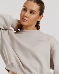 Comfort Cropped Crew Neck | Stone