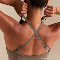 Motion Seamless Racer Front Bra | Taupe Grey