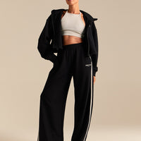 Comfort Lightweight Draw Hem Hoodie | Black