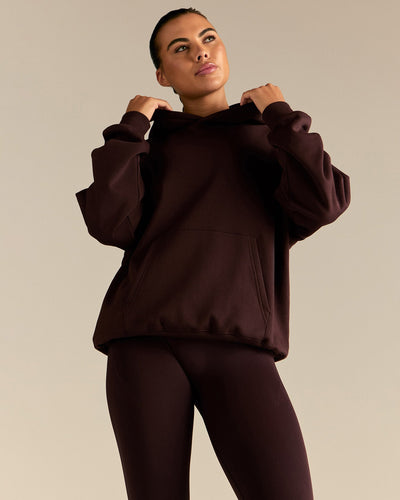 Comfort Oversized Health Club Graphic Hoodie | Cafe Noir