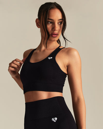 Power Seamless Sports Bra | Black