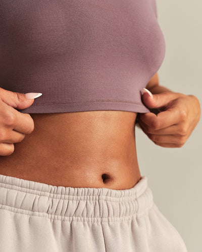 Smooth Contour Cropped Short Sleeve T-Shirt | Deep Mocha