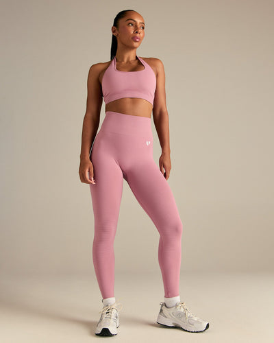 Power Seamless Halter Neck Bra | Blush Pink