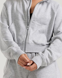 Comfort Light Full Zip Sweat | Silver Grey Marl