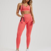 Define 2.0 Seamless Halter Neck Bra | Sunlit Coral