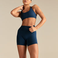 Define 2.0 Seamless Cross Back Bra | True Navy