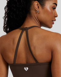 Essential Built-In Bra Crop Tank Top | Cocoa