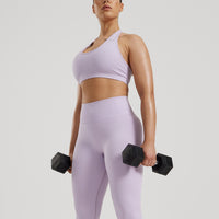 Motion Seamless Halter Bra | Cool Lilac