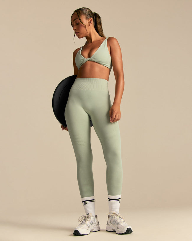 Power Enhanced High Waist Leggings | Calming Green (4/6)