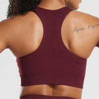 Power Seamless High Neck Bra | Dark Cherry