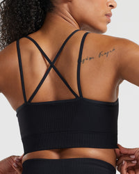 Power Seamless Sports Bra | Black