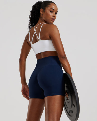 Power Seamless Adjustable Sports Bra | White