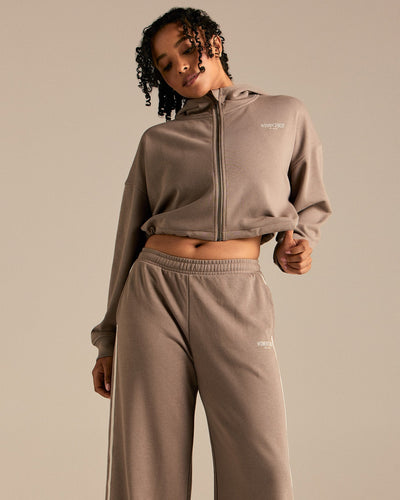 Comfort Lightweight Draw Hem Hoodie | Taupe Grey