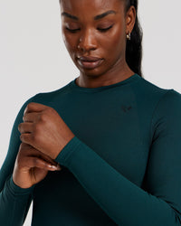 Motion Seamless Long Sleeve Midi Top | Dark Moss