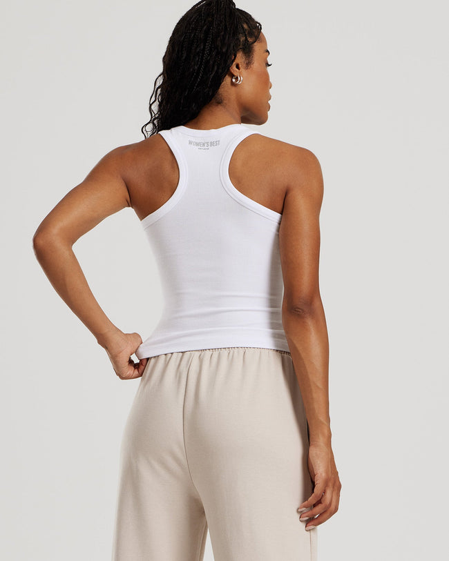 White Ribbed Tank Top | Women's Best US