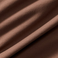 Cotton Contour Button Through Long Sleeve Top | Mocha