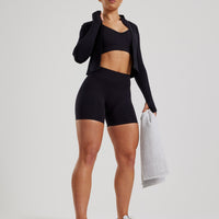 Define 2.0 Seamless Full Zip Midi Jacket | Black