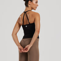 Essential Built-In Bra Midi Tank | Black