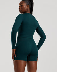 Motion Seamless Long Sleeve Midi Top | Dark Moss