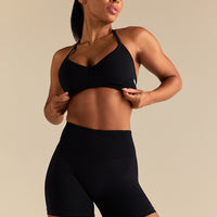 Define 2.0 Seamless Scrunch V-Neck Bra | Black