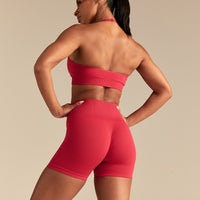 Power Seamless Scrunch Shorts | Spicy Red