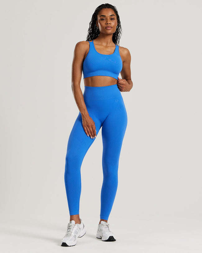 Power Seamless Sports Bra - French Blue | Women's Best US