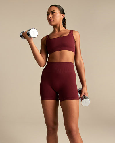 Power Scoop Back Bra | Oxford Red