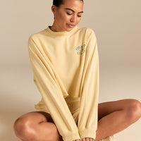 Comfort Lightweight Raw Edge Oversized Crew Neck | Buttercup