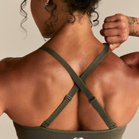 Power Seamless Built-In Bra Tank | Dark Olive